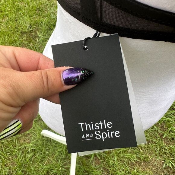 NWT Thistle & Spire black Carina rivet studded underwire bra lingerie - Picture 9 of 11